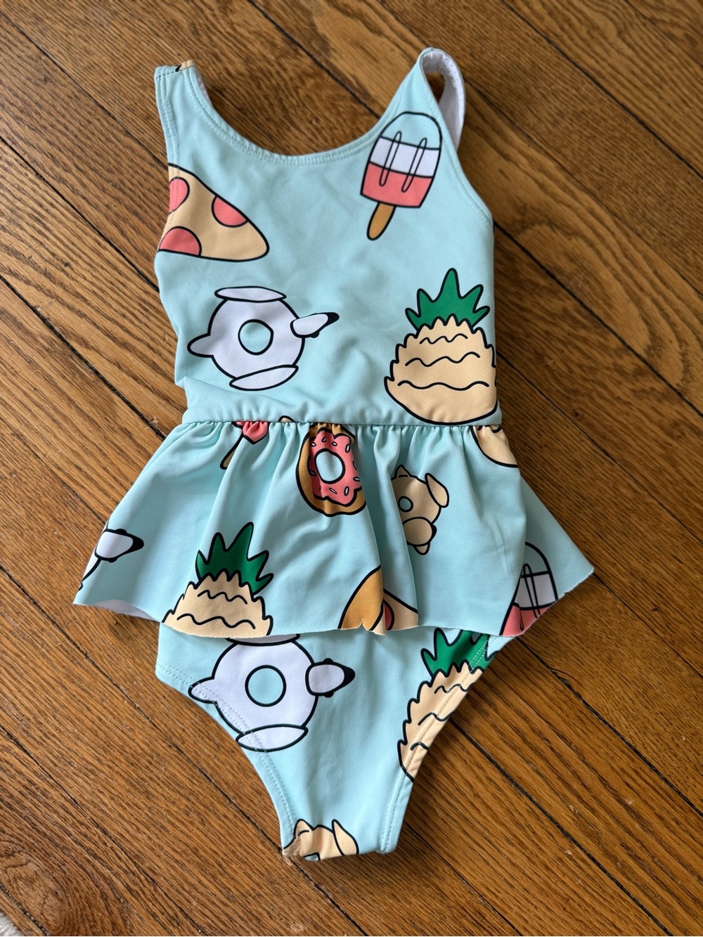 Monica + Andy Girl's Mint Blue Peplum Swimsuit - Size 3